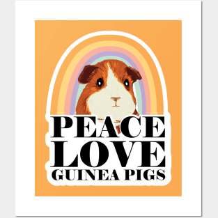 Peace Love Guinea Pigs Positive Quote Typography print Posters and Art